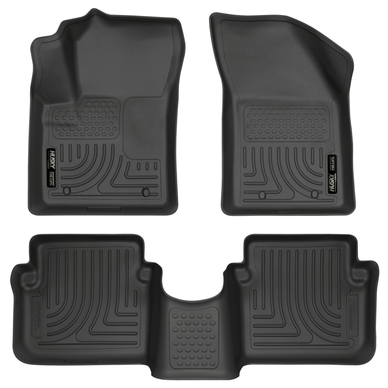 Dodge Avenger Floor Liners - Front + Rear - Husky Liners - WeatherBeater Series, Front + 2nd Row - Black - `11-`12